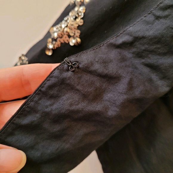 JUST JEANS Embroidered 90s Vest Black Boho Mexican - Picture 6 of 8